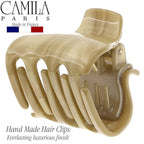Camila Paris CP3263 French Hair Clip for Women for Long Curly Wavy Hair, Beige, Girls Hair Claw Clips Jaw Fashion Styling Hair Accessories for Women, Strong Hold No Slip Grip, Made in France