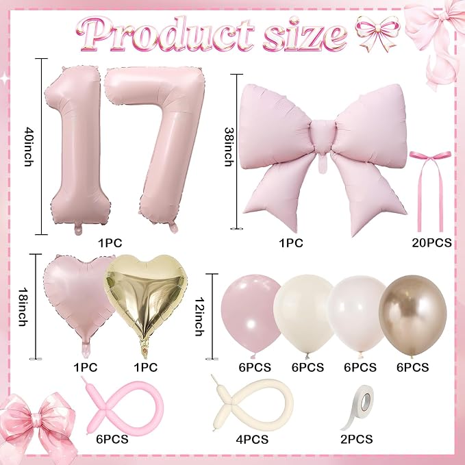 40 Inch Dusty Pink 17 Number Balloon - Image 3