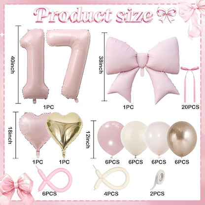 40 Inch Dusty Pink 17 Number Balloon - Image 3