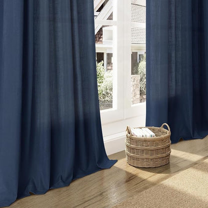 Denim Blue Linen Curtains 72 Inch Length - Image 6