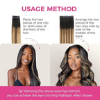 Lashey Seamless Clip in Hair Extensions Human Hair 4pcs 37g 14 Inch Straight Ombre Balayage Ash Brown Highlighted Honey Blonde with Natural Black Dark Roots