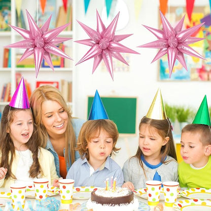 60 Pcs Star Balloons Explosion 12 Point Foil Cone Balloons Magic Balloon Large - Image 5