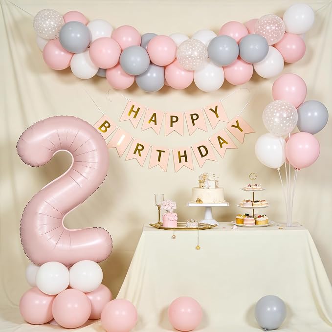 40 In Matte Pink Number Balloons Helium Foil Mylar Balloon Party Digital 25 | - Image 4