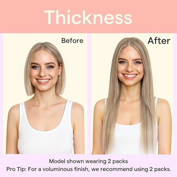 Full Shine Clip in Extension, Ash Blonde Higlight Light Blonde Hair Extensions Real Human Hair, 18 Inch Straight Natural Hair Extensions Clip ins, Double Wefr Add Thickness 7 Pcs 120g