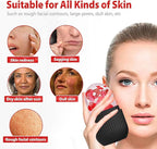 XHJRI Face Roller Massager for Skin Care, Reusable Ice Mold Massage Roller - Cordless, Battery Powered, Black White, Migraine Relief, Rolling Therapy for Whole Body