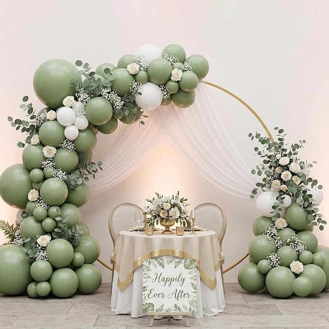 102pcs Sage Green Balloons Garland Arch Kit, 18 12 10 5 Inch Balloons | - Image 5