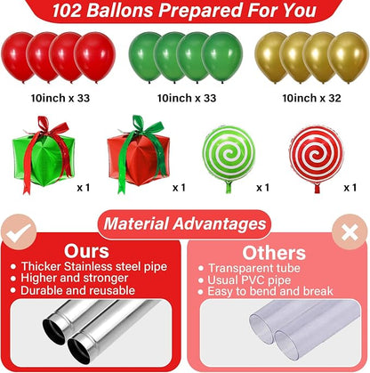 2 Sets Christmas Party Balloon Column Stand Kit - Image 3