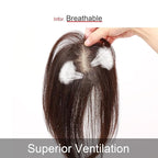 100% Human Hair Topper Machine Hand Made Hair Pieces Clip in Hair Wiglets for Women Thinning Hair,Hair Loss BAZF710 (BR Brown × Hair Length:7.8"(20cm), Base Dimension:2.8"×3.9"(7cm×10cm))