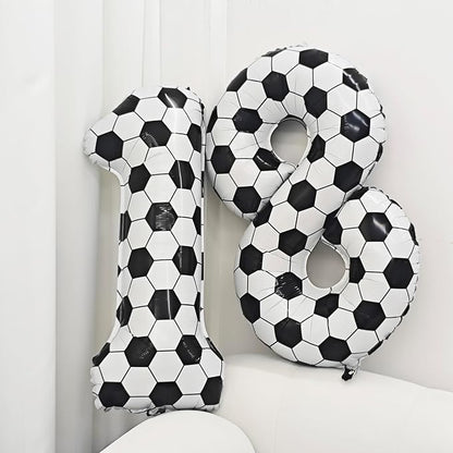 Black White Soccer Number 8 Balloon 8nd Birthday Decoration 40in 8 Balloon | - Image 4