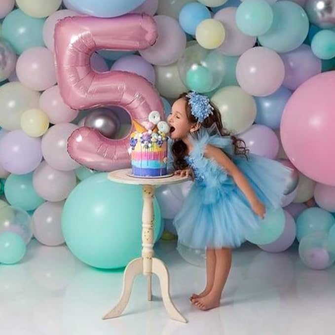 Light Pink 2 Balloon, 40 Inch Large Pastel Pink Foil Helium Number Balloons 0-9 - Image 4