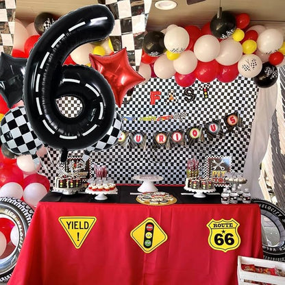 TONIFUL 40 Inch Race Car 6th Birthday Balloons - Image 6