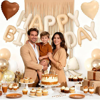 29PC Heart Bow Cream Happy Birthday Balloon Banner, 16Inch 3D Aluminum Letter - Image 6