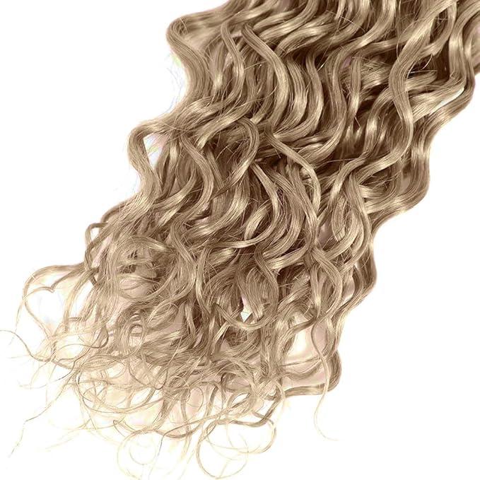 Color #22 Bundles Human Hair Ash Blonde Water Wave Bundle 20 22 24 Inch Niegmeag Color #22 Wet and Wavy Bundle Hair Weave Grey Blonde Color 300g
