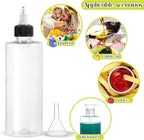 22Pack 8oz Plastic Squeezing Bottles, Clear Oil Dispenser Dropper Bottle Applicator with Twist Top Cap and Leak-Proof Inner Gasket for Crafts, Art, Glue, Paint and More (8 OZ)