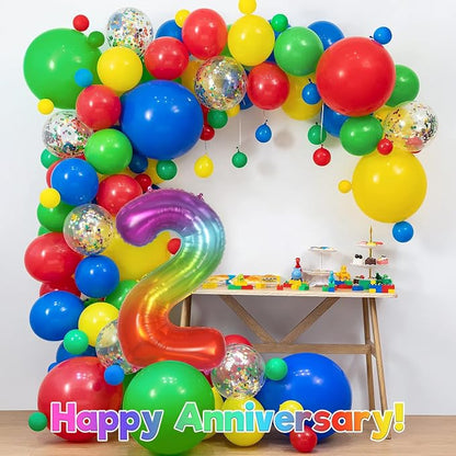 Rainbow Number 2 Balloon 40 Inch, Big Large Foil Number Balloons, Gradient - Image 6