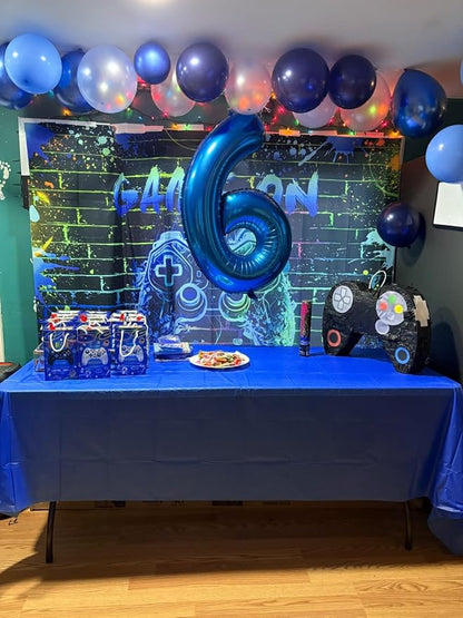 6 Balloon Numbers Birthday Decorations, 40In Navy Blue Balloons - Image 3