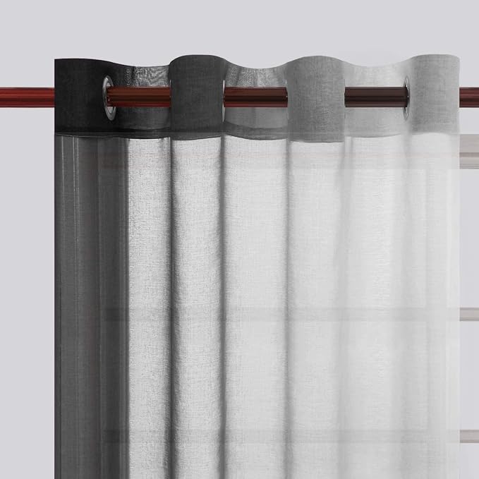DWCN Black Ombre Short Sheer Curtains - Image 10