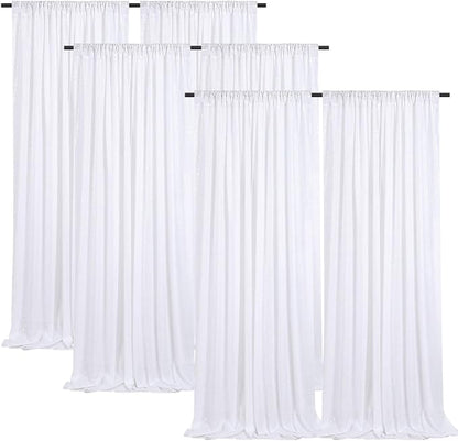 White Sequin Curtains Backdrop 6 Pcs 2FTx8FT Shiny Shimmer Fabric | Glitter by B-COOL