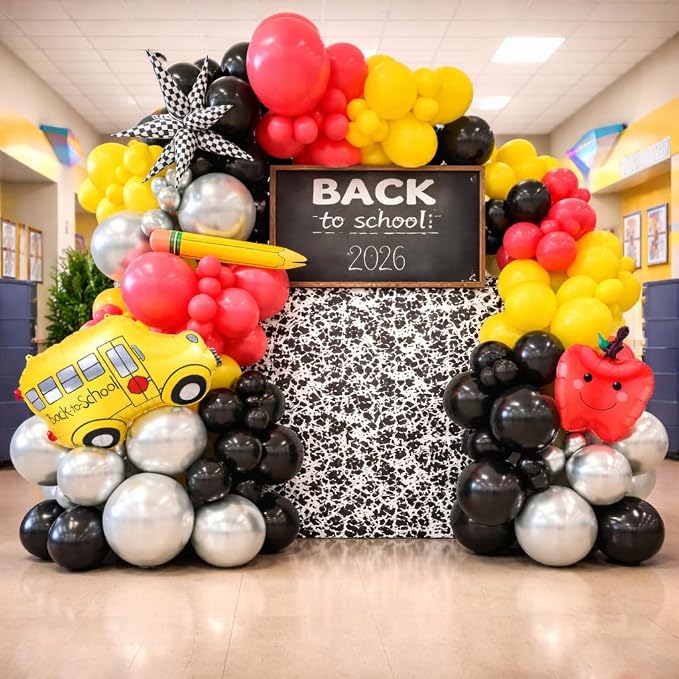 151Pcs Back to School Balloon Arch Garland Kit | School Bus Pencil Apple - Image 6