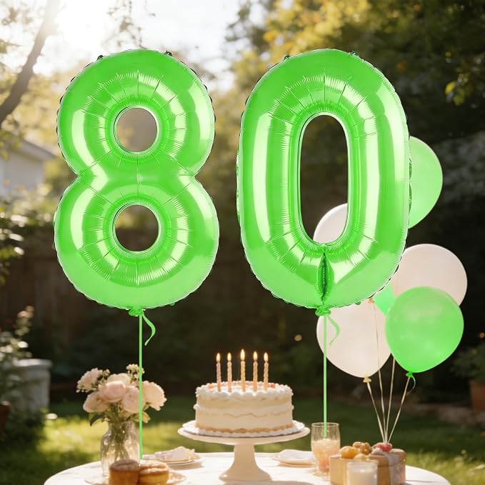 40 Inch Number 80 Balloons for 80th Birthday Party Decorations, 0-100 Fruit - Image 3