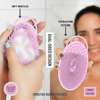 Silver Infused Exfoliating Body Scrubber - Textured Back Scrubber Shower Brush - Avilana Advanced Material Bath Tool Dual Sided - Gentle Smoothing Rough Skin - Premium Gift Women Men