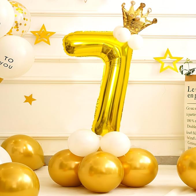 Gold Number Balloons Birthday Balloons - Image 3