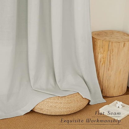 NICETOWN Rustic Linen 132 inch Long Curtains - Image 2