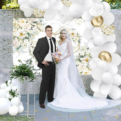 AIBIIN 10x7ft Mr and Mrs Floral Backdrop - Image 5