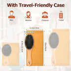 Boar Bristle Hair Brush Gift Set for Women & Men, 100% Natural Bristle & Nylon, Reduces Frizz & Static, Gentle Detangling for All Hair Types Thick Thin Curly Straight, Regular Size