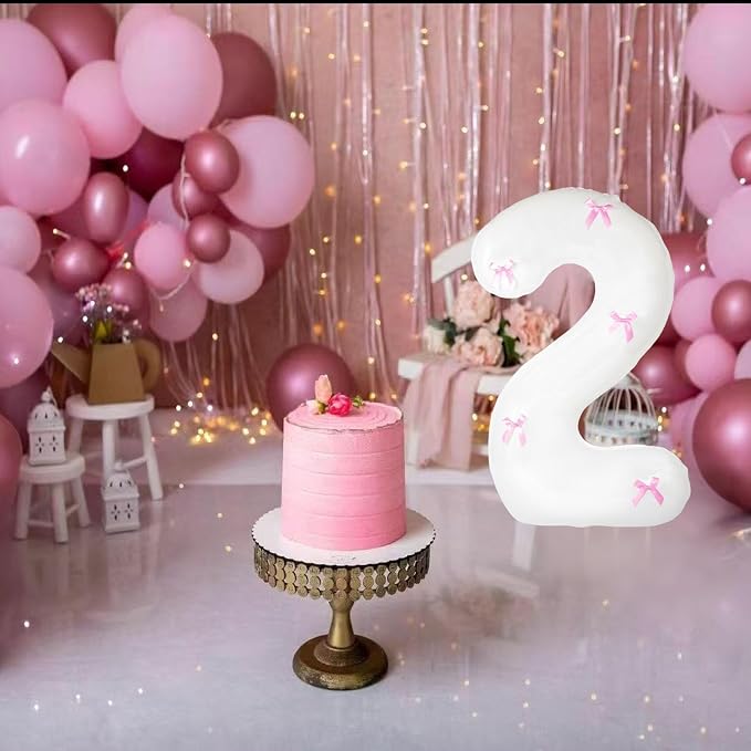 40 Inch White Number Balloons - Image 6