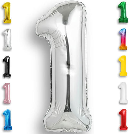 Silver Number Balloon 1 Mylar Foil Balloons 32 inch by Unknown