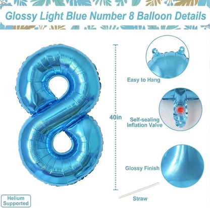 Light Blue Number 18 Balloon 40 Inch, Foil Numeral - Image 4