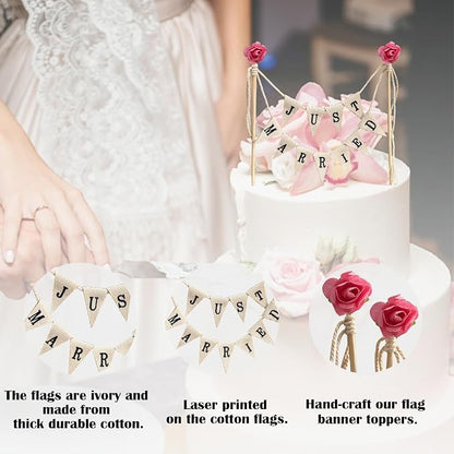 Wedding Cake Topper Ivory Durable Cotton Wood Pole - Image 3