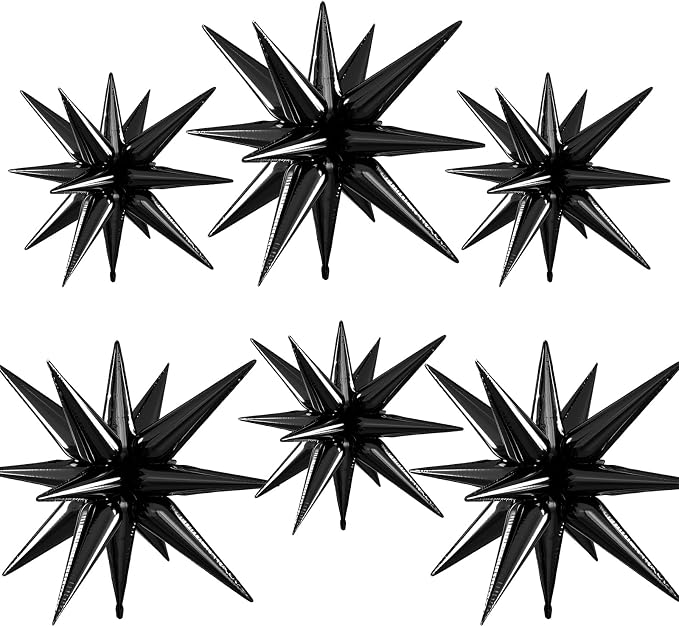 Black Star Balloons, 22/27 Inch Black Star Foil Balloons, Aluminum Foil Balloon by Paready