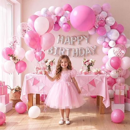 LOVESTOWN 150PCS Pink White Balloons Different Size of 18 12 10 5Inch | Pink - Image 2