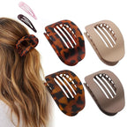4 PCS Flat Hair Clips - Round Flat Claw Clips for Women and Girls - Strong Hold Grip French Hair Clips for Thick Thin Hair - Stylish Medium Classic Accessories Hair Barrettes (4PCS-Color-2)