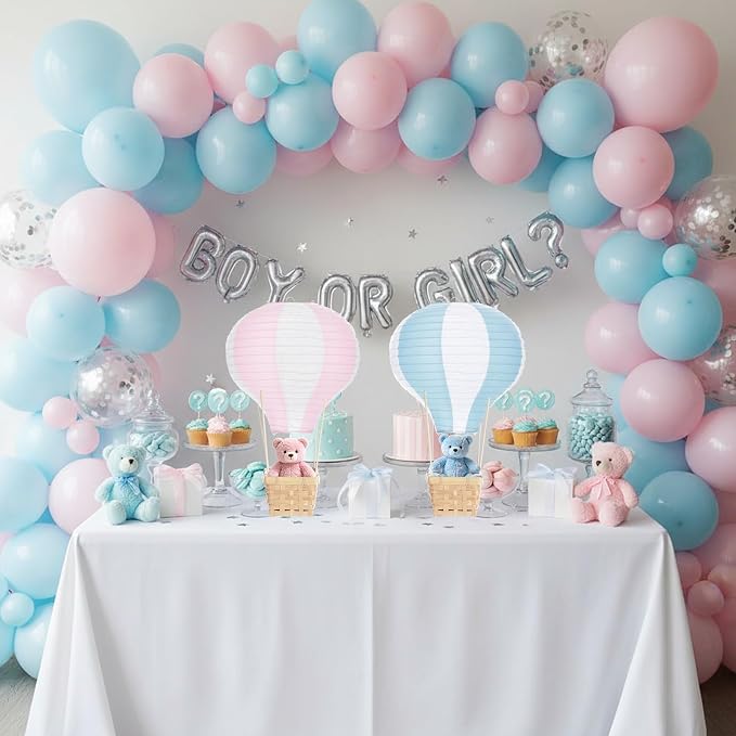 Meooeck 8 Sets Hot Air Balloon Tables Centerpieces, 11.8'' Paper Lantern Party - Image 4