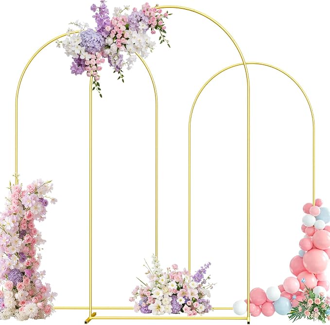Metal Arch Backdrop Stand, 6FT+5FT+4FT Wedding Arch Frame, Balloon Arch Backdrop by Unknown