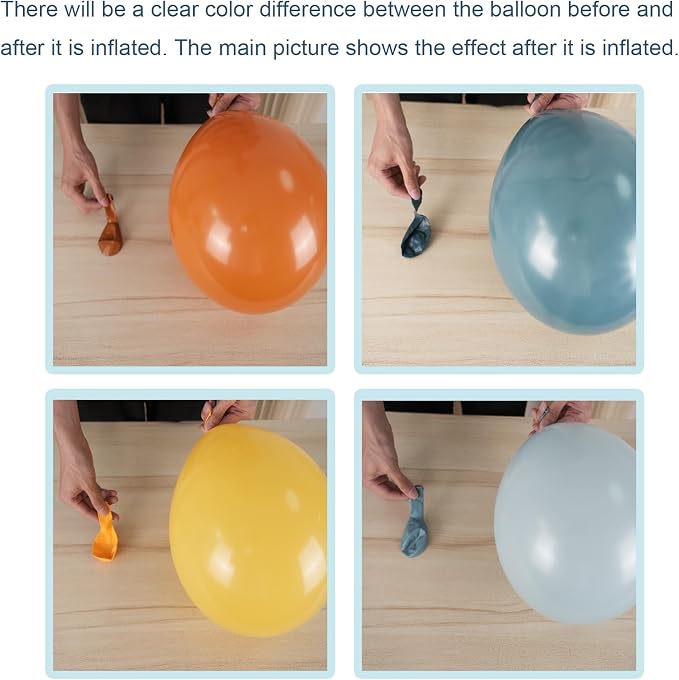 Retro Blue Yellow Orange Balloons, 12 Inch here come balloon Blue and Orange - Image 4