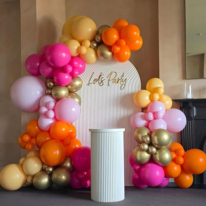 Hot Pink and Orange Gold Balloons 12inch 60pcs Light Pink Metallic Gold Helium - Image 6