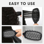 Curl Defining Brush, Vented Curly Hair Brush for Effortlessly Detangling Shaping and Styling, Candy Brush for Wet or Dry Hair Types for Women and Girl, Defining with Side Gear, Reduces Frizz (Black)