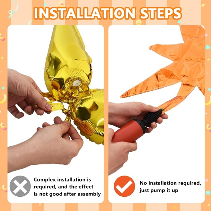 TONIFUL 4 Pcs Explosion Star Balloons Black and Orange Foil Party Decor | 22 - Image 3