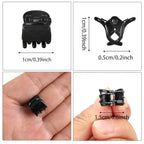 Cobahom 120PCS Mini Claw Hair Clips, 0.39 Inch/1cm Claw Clips for Hair, No-Slip Plastic Small Jaw Clips for Fine Thin Hair, Micro Hair Clips for Women Girls, Black