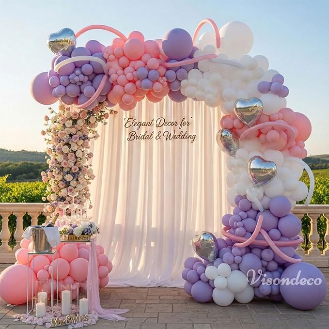 Pink and Purple Balloon Arch Kit - Image 3