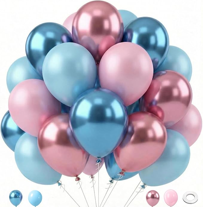 Pink and Blue Balloons Set by LuhcXbs