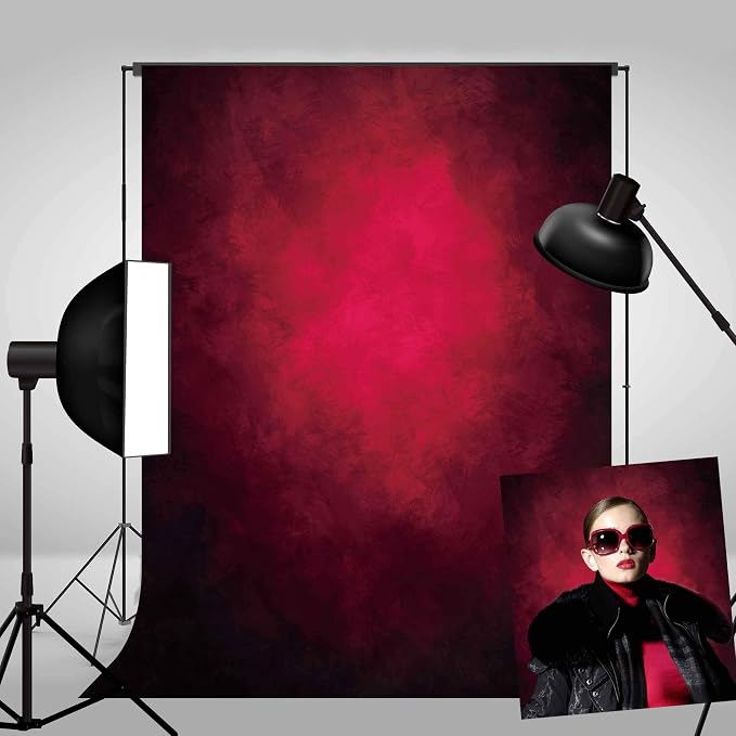 8X10ft Abstract Red Portrait Photography Backdrops by Haboke
