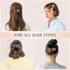 15 PCS Flat Hair Clips for Women & Girls, 5 Colors French Flat Claw Clips 3 Sizes Accessories Barrettes for Thin Thick Fine Hair