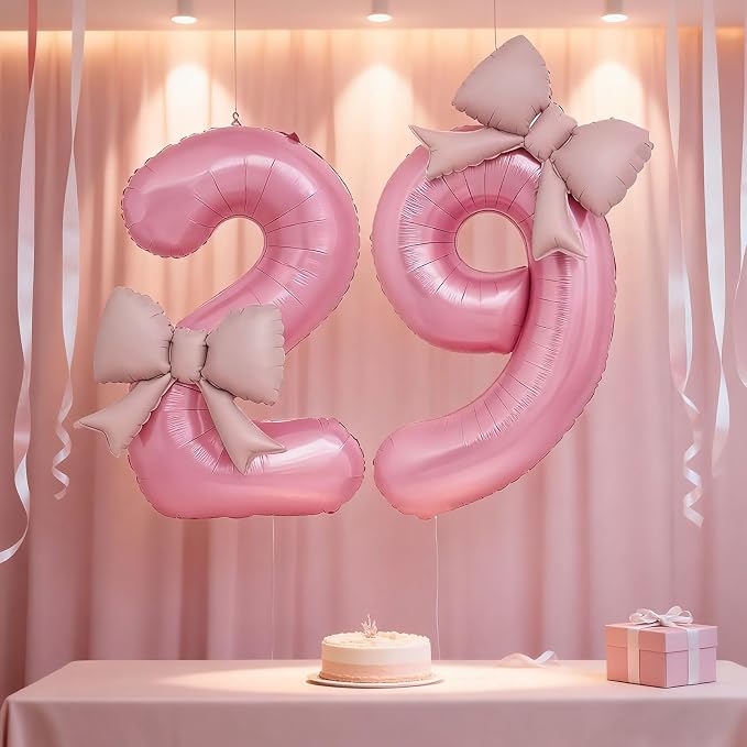 Bow Pink 9 Balloons, 40 Inch Giant Pink Bow Helium Foil Number 9 - Image 8