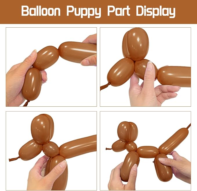 100Pcs 260 Balloons Brown Long Balloons - Image 4