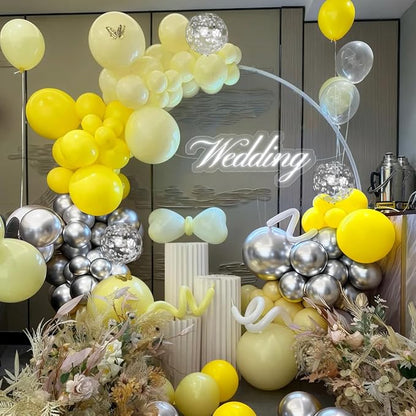 Yellow Silver Balloon Garland Arch Kit - Image 7